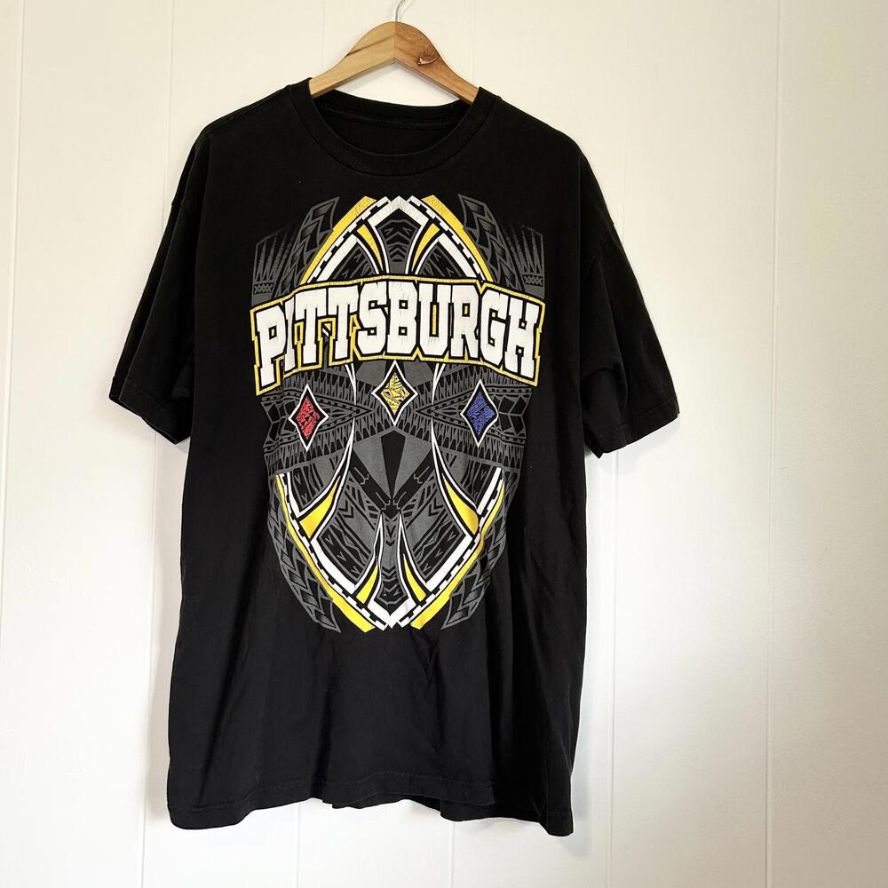 Pittsburgh Steelers NFL Tribal Poly Graphic Short Sleeve T-shirt Men's XL